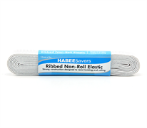 Ribbed Non-Roll Elastic - 12mm x 3m White
