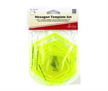 SEW EASY HANGSELL - Template Set With 1/4In Seam Hexagon 1.25 1.5 2.0 