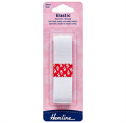Elastic - Non-Roll Woven - White 25mm x 1m