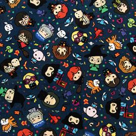 Sew Easy Fabric - Minky Metallic - 100% Polyester - Harry Potter Charms