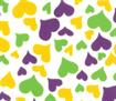 Felt Acrylic Rectangles - Printed - hearts - yellow lavender lime