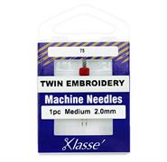 Klasse Machine Needle Twin-Embroidery Size 75/2.0Mm - 1 per cassette