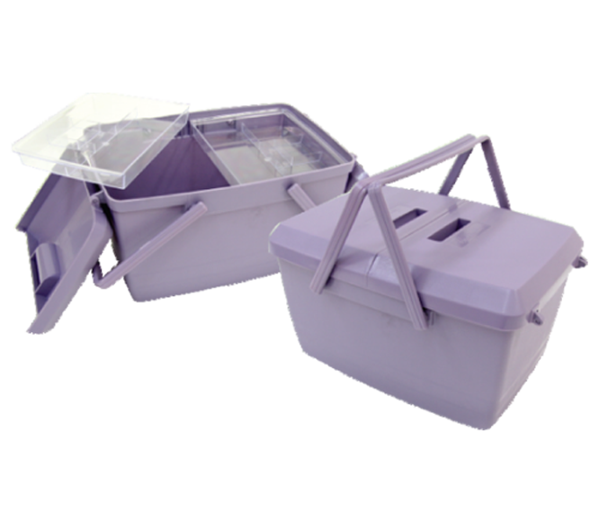 Traditional Large ABS Plastic Sewing Box Lilac (38 x 26 x 25cm) by