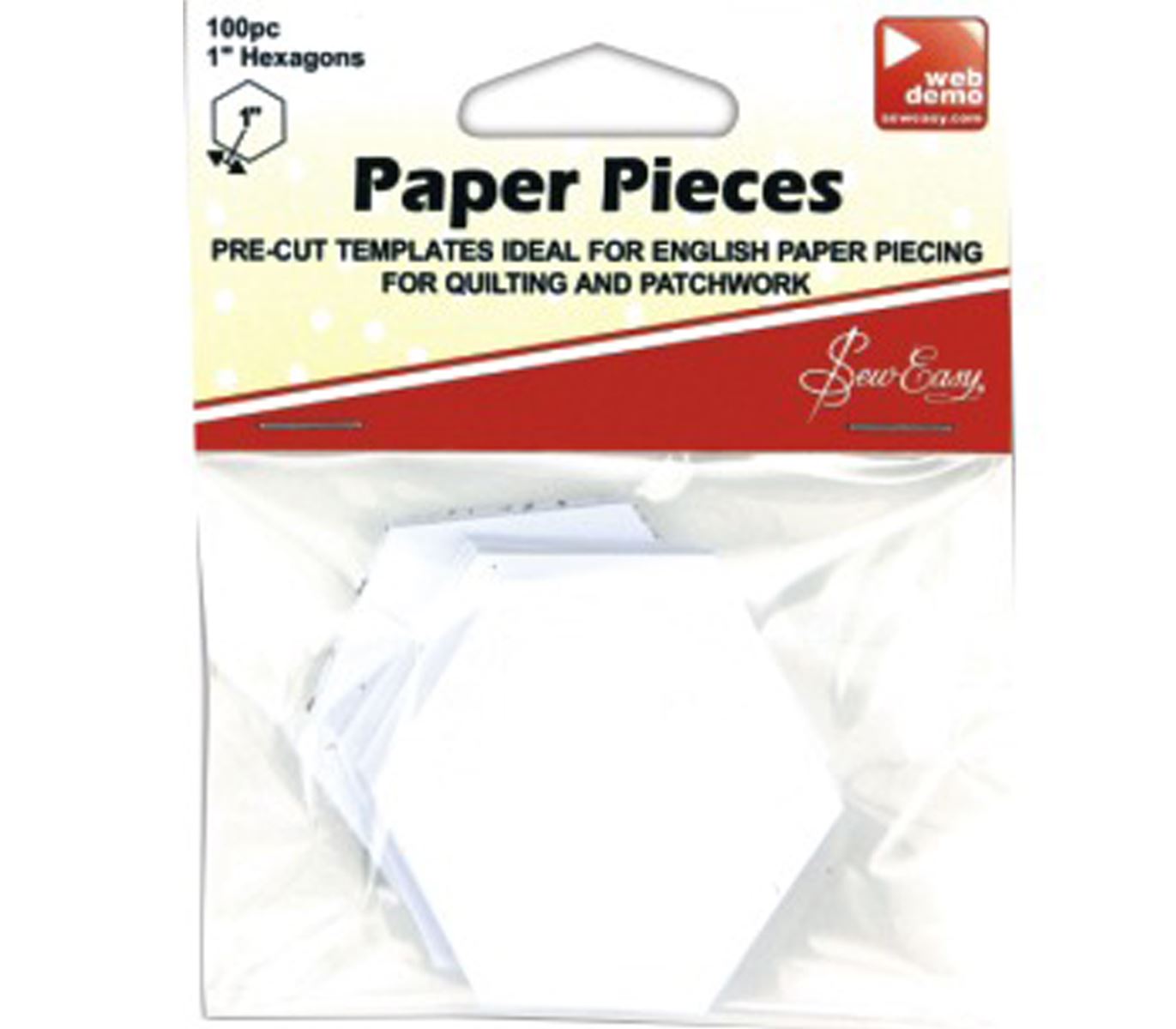 Paper Pieces Precut Hexagon 1" by Sew Easy in Wadding and Batting