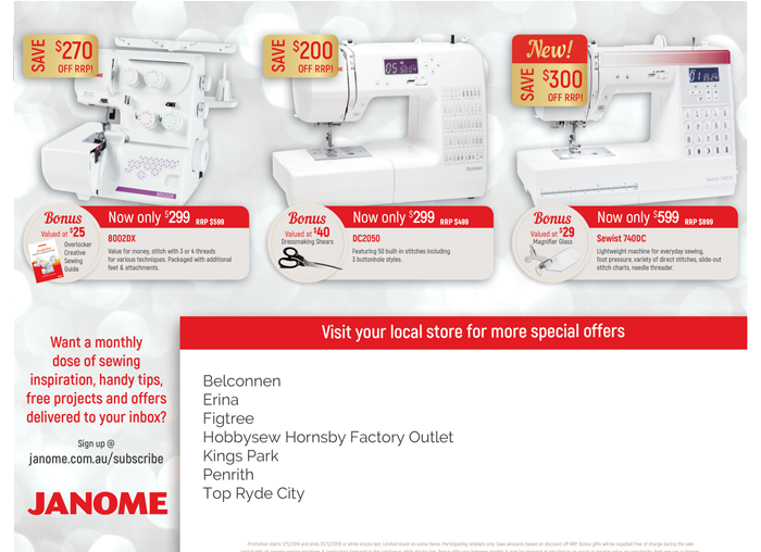 Hobbysew instore catalogue