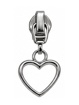 Zipper Pull Heart Silver
