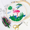 MAKE IT Embroidery Kit 15cm - FLAMINGO