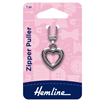 Zipper Puller - Heart Silver