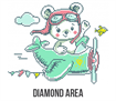 Diamond Dotz Aero Bear - 33 x 28cm