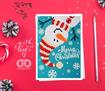 Diamond Dotz Greeting Card - Merry Christmas Snowman - 12.6 x 17.7cm