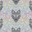TULA PINK GREYWORK - WOLF OF PINK STREET - FOG