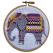 Mini Cross Stitch Kit with Hoop 10cm - Elephant