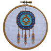 Mini Cross Stitch Kit with Hoop 10cm - Dream Catcher