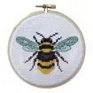 Mini Cross Stitch Kit with Hoop 10cm - Bee