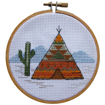 Mini Cross Stitch Kit with Hoop 10cm - Tee Pee