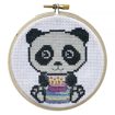 Mini Cross Stitch Kit with Hoop 10cm - Panda