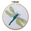 Mini Cross Stitch Kit with Hoop 10cm - Dragonfly