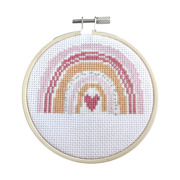 MAKE IT Cross Stitch Kit 10cm - Rainbow Heart