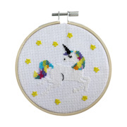 MAKE IT Cross Stitch Kit 10cm - Rainbow Unicorn