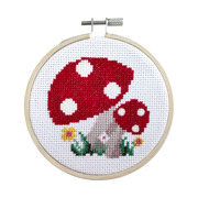 MAKE IT Cross Stitch Kit 10cm - Mushrooms