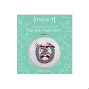 MAKE IT Cross Stitch Kit 10cm - Hang In There Sloth