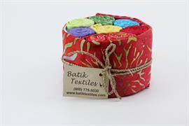Batik Fabric 9-Piece Bundle - Red