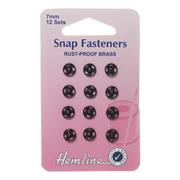 HEMLINE HANGSELL - Sew-On Snap Fastenerseners, 7mm - black