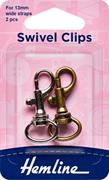 HEMLINE HANGSELL - Wide Straps Metal Swivel Clips (2 Pcs) 13mm