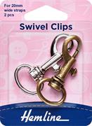 HEMLINE HANGSELL - Swivel Clips 20mm - bronze