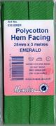 HEMLINE HANGSELL - Bias Hem Facing 25mm x 3m - emerald
