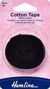 HEMLINE HANGSELL - Tape Cotton 6mm x 5m - black
