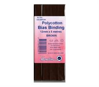 Polycotton Bias Binding - Brown 12mm X 5m