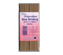 Polycotton Bias Binding - Camel 12mm X 5m
