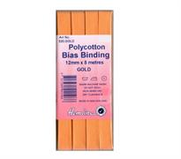Polycotton Bias Binding - Gold 12mm X 5m