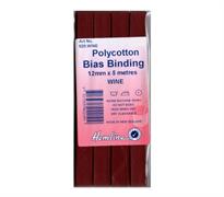Polycotton Bias Binding Tape, 12mm, Wine