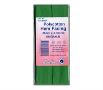 Polycotton Hem Facing - Emerald 25mm x 3m