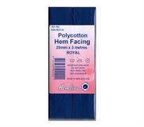 Polycotton Hem Facing - Royal 25mm x 3m