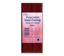 Polycotton Hem Facing - Wine 25mm x 3m