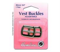 Vest Buckles - Gun Metal 20mm