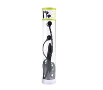 ZIPPER EARPHONES 120CM TANGLE FREE - black. zipper length is 60cm