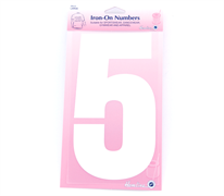 Iron on Number LARGE 20cm - White 5