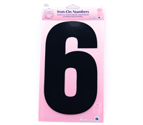 Iron on Number LARGE 20cm - Black 6