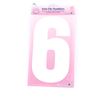 Iron on Number LARGE 20cm - White 6