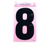 Iron on Number LARGE 20cm - Black 8