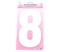 Iron on Number LARGE 20cm - White 8