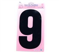Iron on Number LARGE 20cm - Black 9