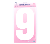 Iron on Number LARGE 20cm - White 9