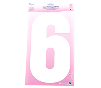 Iron on Number EXTRA LARGE 30cm - White 6
