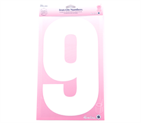 Iron on Number EXTRA LARGE 30cm - White 9