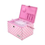 Gutermann X Birch Summer Loft Sewing Basket Large Rectangle 29X18X21.5cm-Medallion Daisy Pink